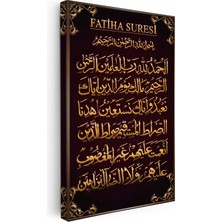 Kanvas Tablo Fatiha Suresi Başlıklı Hat Tasarımı Dini Islami Tablo Ev Ofis Duvar Dekoru