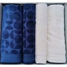 Özdilek Cırcular Krem-Indigo Best Set (Hamam Takımı)