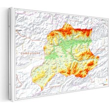 Kanvas Tablo Bayburt Coğrafi Yapı Harita Tablosu Ev Ofis Duvar Dekoru