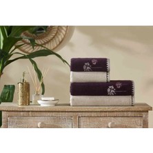 Özdilek Erba Seca Mürdüm-Bej Antrasit Best Set (Hamam Takımı)