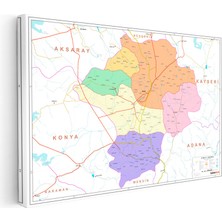 Kanvas Tablo Niğde Yerleşim Planı Harita Tablosu Ev Ofis Duvar Dekoru