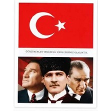 Paras Ticaret 10 Adet Küçük Sticker Mustafa Kemal Atatürk, Türk Bayrağı, Öğretmenler Yeni Nesil Sizin Eseriniz Olacaktır 3lü Etiket Seti