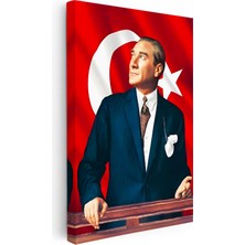 Kanvas Tablo Atatürk Ufka Bakış Atatürk Tablosu Ev Ofis Duvar Dekoru