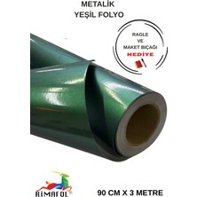 Rimafol Metalik Yeşil Mobilya Dolap Kaplama Folyosu 90 cm x 3 Metre