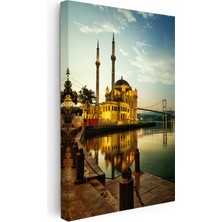 Kanvas Tablo Istanbul Ortaköy Camii ve Köprü Şehir Mimari Tablo Ev Ofis Duvar Dekoru