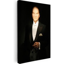 Kanvas Tablo Atatürk Siyah Smokin Atatürk Tablosu Ev Ofis Duvar Dekoru