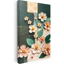 Kanvas Tablo Ince Dallı Kır Çiçekleri Çiçek Tablosu Ev Ofis Duvar Dekoru