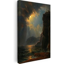 Kanvas Tablo Thomas Cole Fırtınalı Deniz Kayalık Kıyı Ressam Tablosu Ev Ofis Dekoru