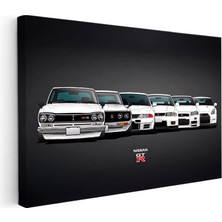 Kanvas Tablo Nissan Gt-R Tüm Nesiller Serisi Nissan Gt-R Tablosu Ev Ofis Duvar Dekoru