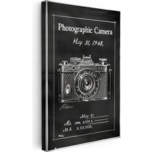 Kanvas Tablo Fotoğraf Makinesi Patent Çizimi Kamera Vintage Tablo Ev Ofis Duvar Dekoru
