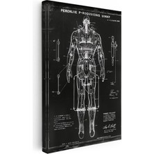 Kanvas Tablo Insan Vücudu Patent Çizimi Teknik Vintage Tablo Ev Ofis Duvar Dekoru