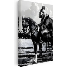 Kanvas Tablo Atatürk At Üstünde Selam Atatürk Tablosu Ev Ofis Duvar Dekoru