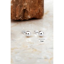 Sümer Telkari 7 mm Gümüş Top Küpe 7416