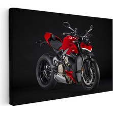 Kanvas Tablo Ducati Streetfighter V4 Kırmızı Naked Motosiklet Tablosu Ev Ofis Duvar Dekoru