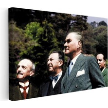 Kanvas Tablo Atatürk Renkli Yan Profil Atatürk Tablosu Ev Ofis Duvar Dekoru