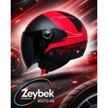 MTS FX-101 Yarım Motosiklet Kaskı Serisi - Neon Camo & Design Red Grafikli - Ce Onaylı Abs Gövde