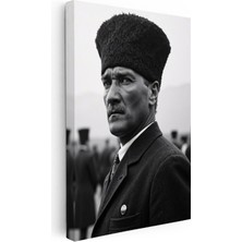 Kanvas Tablo Atatürk Kalpaklı Cephe Bakış Atatürk Tablosu Ev Ofis Duvar Dekoru