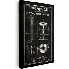 Kanvas Tablo Tuvalet Kağıdı Rulo Patent Kara Tahta Vintage Tablo Ev Ofis Duvar Dekoru