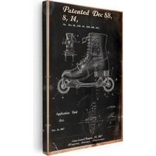 Kanvas Tablo Tekerlekli Ayakkabı Patent Çizimi Spor Vintage Tablo Ev Ofis Duvar Dekoru