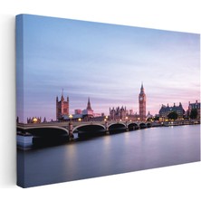Kanvas Tablo Londra Westminster Sarayı ve Köprü Şehir Mimari Tablo Ev Ofis Duvar Dekoru