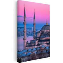 Kanvas Tablo Sultanahmet Camii Gün Doğumu Renkleri Şehir Mimari Tablo Ev Ofis Duvar Dekoru