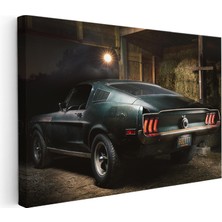 Kanvas Tablo 1968 Mustang Bullitt Nostaljik Garaj Ford Mustang Tablosu Ev Ofis Duvar Dekoru