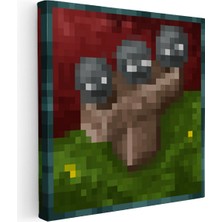 Kanvas Tablo Wither Piksel Minecraft Tablosu Ev Ofis Salon Duvar Dekoru