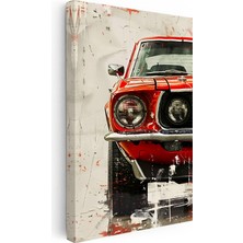 Kanvas Tablo Klasik Mustang Ön Izgara Detay Ford Mustang Tablosu Ev Ofis Duvar Dekoru