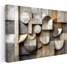 Kanvas Tablo Geometrik Bloklar ve Eğriler Modern Soyut Tablosu Ev Ofis Duvar Dekoru