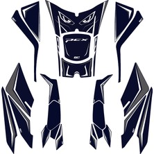 GP Kompozit Honda PCX 125 / 150 2025-2026 Uyumlu Full Tank Pad Seti Mavi