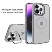 Epro iPhone 14 Pro Max Standlı Kamera Lens Koruma Hediyeli Magsafe Şarj Özellikli Zırhlı Ultra Lüks Kılıf