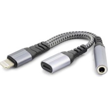 Skygo Lıghtnıng To Type-C + 3.5 mm F Kablo Siyah GJ-012