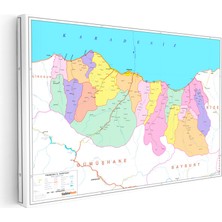 Kanvas Tablo Trabzon Yerleşim Planı Harita Tablosu Ev Ofis Duvar Dekoru