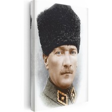 Kanvas Tablo Atatürk Kalpaklı Üniforma Atatürk Tablosu Ev Ofis Duvar Dekoru