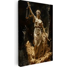 Kanvas Tablo Kum Efektli Adalet Tanrıçası Adalet Tablosu Ev Ofis Duvar Dekoru