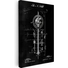 Kanvas Tablo Hassas Ölçüm Cihazı Patent Çizimi Teknik Vintage Tablo Ev Ofis Duvar Dekoru