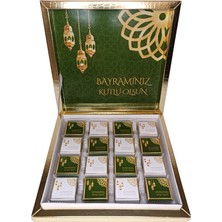 A&A Bayram Temalı Altın Renk Kutuda 32 Adet Sargılı Madlen Çikolata