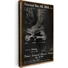 Kanvas Tablo Tekerlekli Paten Ayakkabısı Patent Çizimi Spor Vintage Tablo Ev Ofis Duvar Dekoru
