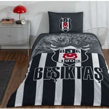 Taç Lisanslı Beşiktaş Şanlı Kartal Gece Işıltısı Pamuklu Tek Kişilik Nevresim Takımı