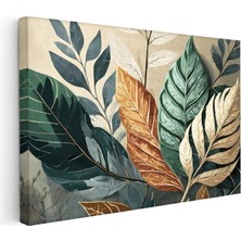 Kanvas Tablo Tropikal Büyük Yapraklar Çiçek Tablosu Ev Ofis Duvar Dekoru