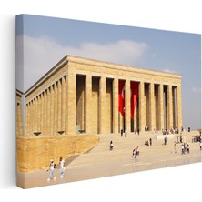 Kanvas Tablo Anıtkabir Kırmızı Bayrak Atatürk Tablosu Ev Ofis Duvar Dekoru