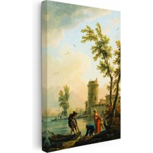 Kanvas Tablo C.j. Vernet Balıkçılar Kıyı Kulesi Deniz Kenarı Ressam Tablosu Ev Ofis Dekoru
