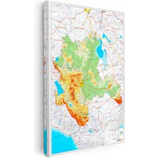 Kanvas Tablo Konya Geniş Ova ve Yeryüzü Harita Tablosu Ev Ofis Duvar Dekoru