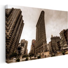 Kanvas Tablo New York Flatiron Binası Şehir Mimari Tablo Ev Ofis Duvar Dekoru