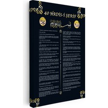 Kanvas Tablo 40 Hadisi Şerif Türkçe Yazılı Dini Islami Tablo Ev Ofis Duvar Dekoru