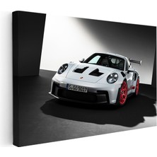 Kanvas Tablo Porsche 911 Gt3 Rs Beyaz Pist Performans Aracı Porsche Tablosu Ev Ofis Dekoru