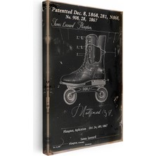 Kanvas Tablo Dört Tekerlekli Paten Patent Çizimi Spor Vintage Tablo Ev Ofis Duvar Dekoru