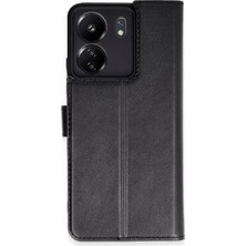 Mey Ithalat®  Xiaomi Redmi 13C Kılıf Trend S Plus Kapaklı Kılıf - Siyah