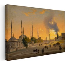 Kanvas Tablo Istanbul Tarihi Meydan Gün Batımı Silüeti Ev Ofis Duvar Dekoru