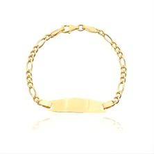 Zeya Kuyumculuk 14 Ayar Altın Figaro Zincir Çocuk Künyesi